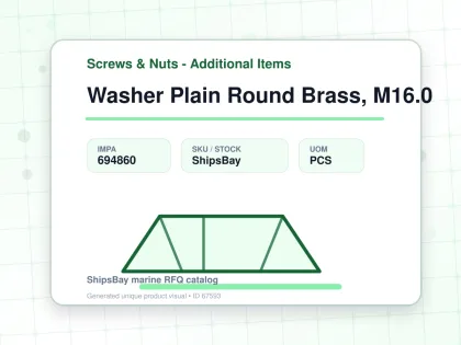 Washer Plain Round Brass, M16.0 - Screws & Nuts - Additional Items - IMPA 694860 - UOM PCS
