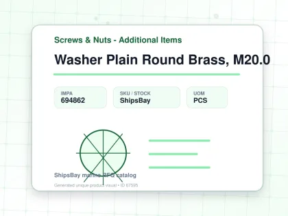 Washer Plain Round Brass, M20.0 - Screws & Nuts - Additional Items - IMPA 694862 - UOM PCS