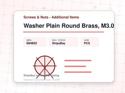 Washer Plain Round Brass, M3.0 - Screws & Nuts - Additional Items - IMPA 694852 - UOM PCS