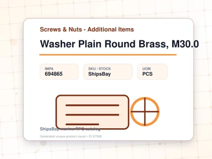 Washer Plain Round Brass, M30.0 - Screws & Nuts - Additional Items - IMPA 694865 - UOM PCS