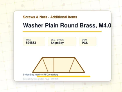 Washer Plain Round Brass, M4.0 - Screws & Nuts - Additional Items - IMPA 694853 - UOM PCS