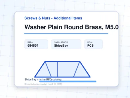 Washer Plain Round Brass, M5.0 - Screws & Nuts - Additional Items - IMPA 694854 - UOM PCS