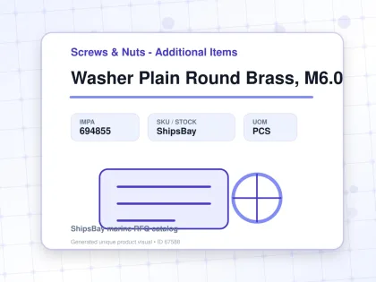 Washer Plain Round Brass, M6.0 - Screws & Nuts - Additional Items - IMPA 694855 - UOM PCS