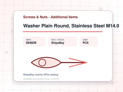 Washer Plain Round, Stainless Steel M14.0 - Screws & Nuts - Additional Items - IMPA 694839 - UOM PCS