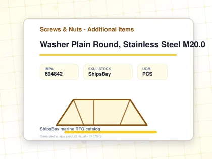 Washer Plain Round, Stainless Steel M20.0 - Screws & Nuts - Additional Items - IMPA 694842 - UOM PCS