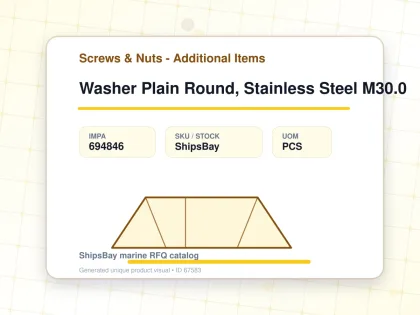 Washer Plain Round, Stainless Steel M30.0 - Screws & Nuts - Additional Items - IMPA 694846 - UOM PCS