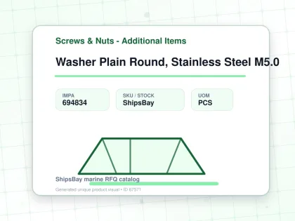 Washer Plain Round, Stainless Steel M5.0 - Screws & Nuts - Additional Items - IMPA 694834 - UOM PCS