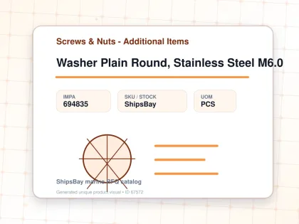 Washer Plain Round, Stainless Steel M6.0 - Screws & Nuts - Additional Items - IMPA 694835 - UOM PCS