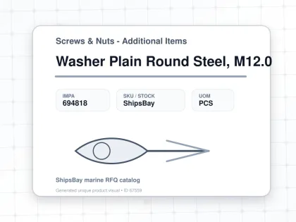 Washer Plain Round Steel, M12.0 - Screws & Nuts - Additional Items - IMPA 694818 - UOM PCS