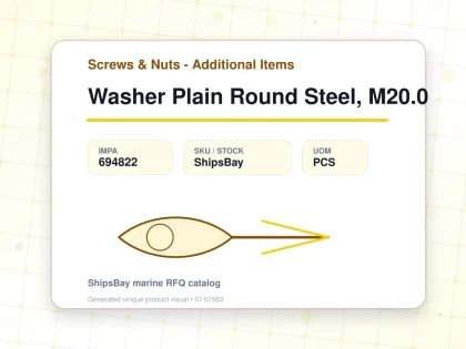 Washer Plain Round Steel, M20.0 - Screws & Nuts - Additional Items - IMPA 694822 - UOM PCS