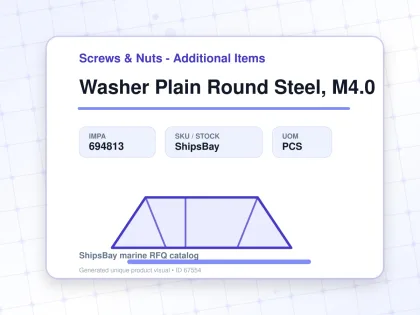 Washer Plain Round Steel, M4.0 - Screws & Nuts - Additional Items - IMPA 694813 - UOM PCS