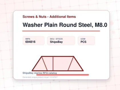 Washer Plain Round Steel, M8.0 - Screws & Nuts - Additional Items - IMPA 694816 - UOM PCS