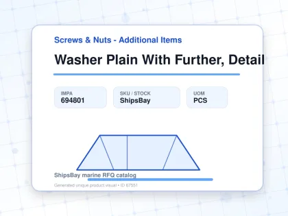 Washer Plain With Further, Detail - Screws & Nuts - Additional Items - IMPA 694801 - UOM PCS
