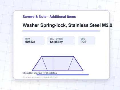 Washer Spring-lock, Stainless Steel M2.0 - Screws & Nuts - Additional Items - IMPA 695231 - UOM PCS