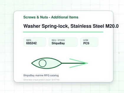 Washer Spring-lock, Stainless Steel M20.0 - Screws & Nuts - Additional Items - IMPA 695242 - UOM PCS