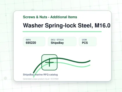 Washer Spring-lock Steel, M16.0 - Screws & Nuts - Additional Items - IMPA 695220 - UOM PCS