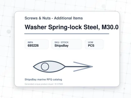 Washer Spring-lock Steel, M30.0 - Screws & Nuts - Additional Items - IMPA 695226 - UOM PCS