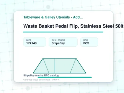 Waste Basket Pedal Flip, Stainless Steel 50ltr - Tableware & Galley Utensils - Additional Items - IMPA 174140 - UOM PCS
