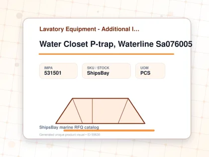 Water Closet P-trap, Waterline Sa076005 - Lavatory Equipment - Additional Items - IMPA 531501 - UOM PCS