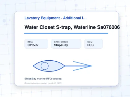 Water Closet S-trap, Waterline Sa076006 - Lavatory Equipment - Additional Items - IMPA 531502 - UOM PCS
