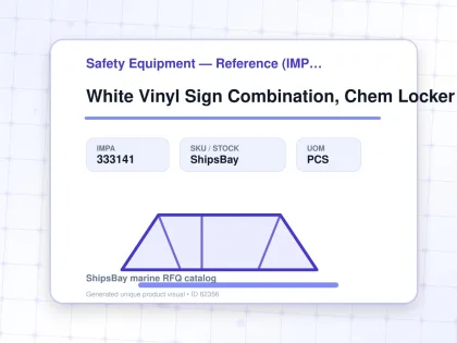 White Vinyl Sign Combination, Chem Locker #3141mm 300x300mm - Safety Equipment — Reference (IMPA) - IMPA 333141 - UOM PCS