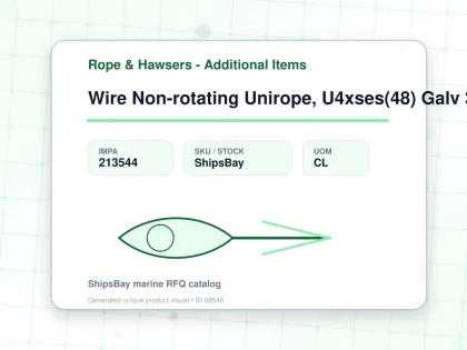 Wire Non-rotating Unirope, U4xses(48) Galv 33.5mmx200mtr - Rope & Hawsers - Additional Items - IMPA 213544 - UOM CL