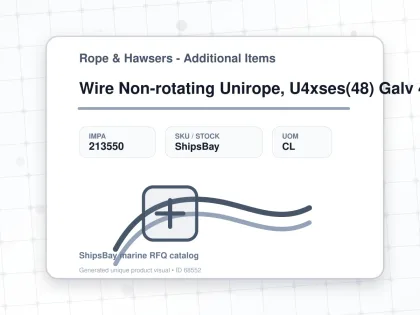 Wire Non-rotating Unirope, U4xses(48) Galv 40mmx200mtr - Rope & Hawsers - Additional Items - IMPA 213550 - UOM CL