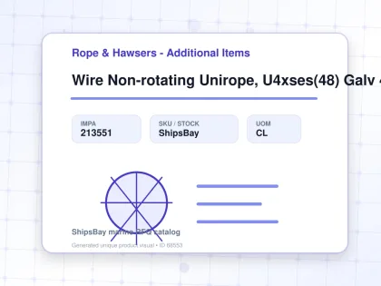 Wire Non-rotating Unirope, U4xses(48) Galv 42mmx200mtr - Rope & Hawsers - Additional Items - IMPA 213551 - UOM CL