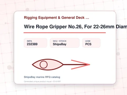 Wire Rope Gripper No.26, For 22-26mm Diam Rope - Rigging Equipment & General Deck Items - Additional Items - IMPA 232389 - UOM PCS