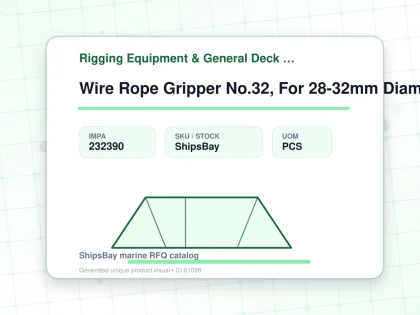 Wire Rope Gripper No.32, For 28-32mm Diam Rope - Rigging Equipment & General Deck Items - Additional Items - IMPA 232390 - UOM PCS