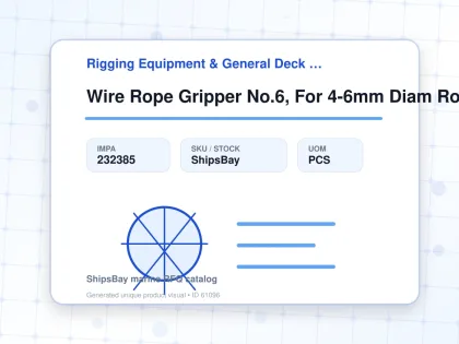 Wire Rope Gripper No.6, For 4-6mm Diam Rope - Rigging Equipment & General Deck Items - Additional Items - IMPA 232385 - UOM PCS