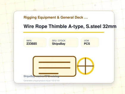 Wire Rope Thimble A-type, S.steel 32mm - Rigging Equipment & General Deck Items - Additional Items - IMPA 233685 - UOM PCS