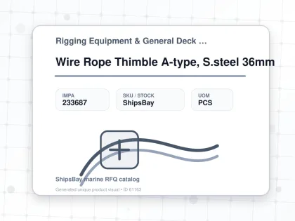 Wire Rope Thimble A-type, S.steel 36mm - Rigging Equipment & General Deck Items - Additional Items - IMPA 233687 - UOM PCS