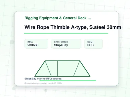 Wire Rope Thimble A-type, S.steel 38mm - Rigging Equipment & General Deck Items - Additional Items - IMPA 233688 - UOM PCS