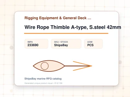 Wire Rope Thimble A-type, S.steel 42mm - Rigging Equipment & General Deck Items - Additional Items - IMPA 233690 - UOM PCS