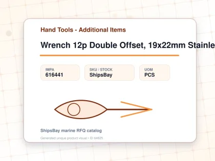 Wrench 12p Double Offset, 19x22mm Stainless Steel - Hand Tools - Additional Items - IMPA 616441 - UOM PCS