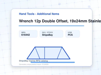 Wrench 12p Double Offset, 19x24mm Stainless Steel - Hand Tools - Additional Items - IMPA 616442 - UOM PCS