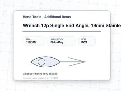 Wrench 12p Single End Angle, 19mm Stainless Steel - Hand Tools - Additional Items - IMPA 616069 - UOM PCS