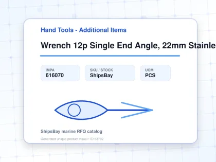 Wrench 12p Single End Angle, 22mm Stainless Steel - Hand Tools - Additional Items - IMPA 616070 - UOM PCS