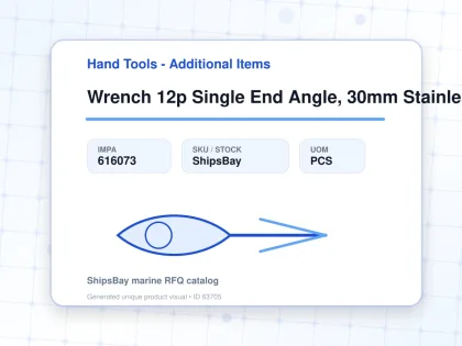 Wrench 12p Single End Angle, 30mm Stainless Steel - Hand Tools - Additional Items - IMPA 616073 - UOM PCS