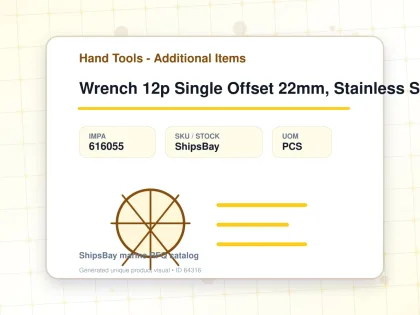 Wrench 12p Single Offset 22mm, Stainless Steel - Hand Tools - Additional Items - IMPA 616055 - UOM PCS