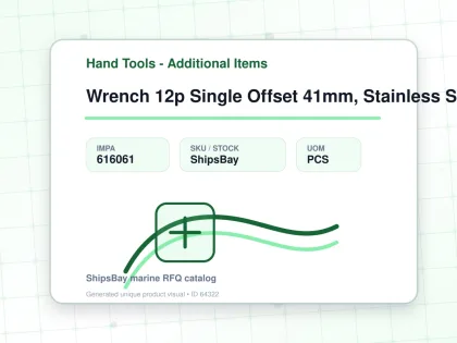 Wrench 12p Single Offset 41mm, Stainless Steel - Hand Tools - Additional Items - IMPA 616061 - UOM PCS