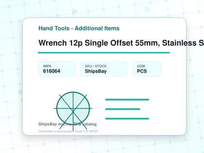 Wrench 12p Single Offset 55mm, Stainless Steel - Hand Tools - Additional Items - IMPA 616064 - UOM PCS
