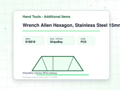 Wrench Allen Hexagon, Stainless Steel 15mm - Hand Tools - Additional Items - IMPA 616816 - UOM PCS
