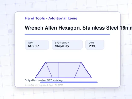 Wrench Allen Hexagon, Stainless Steel 16mm - Hand Tools - Additional Items - IMPA 616817 - UOM PCS
