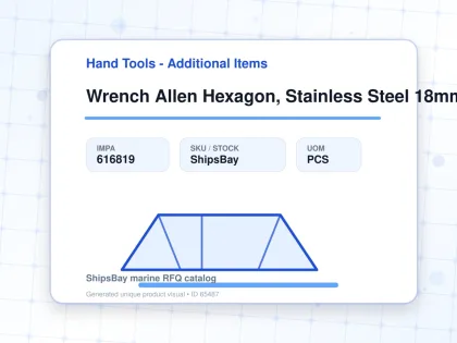 Wrench Allen Hexagon, Stainless Steel 18mm - Hand Tools - Additional Items - IMPA 616819 - UOM PCS