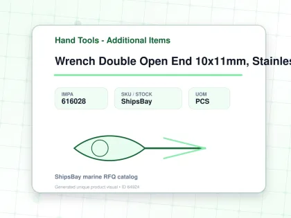 Wrench Double Open End 10x11mm, Stainless Steel - Hand Tools - Additional Items - IMPA 616028 - UOM PCS