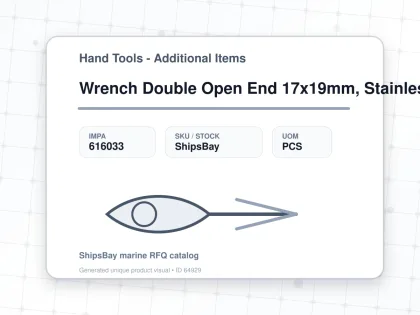Wrench Double Open End 17x19mm, Stainless Steel - Hand Tools - Additional Items - IMPA 616033 - UOM PCS