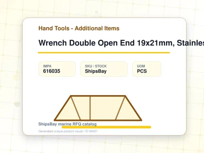 Wrench Double Open End 19x21mm, Stainless Steel - Hand Tools - Additional Items - IMPA 616035 - UOM PCS