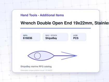 Wrench Double Open End 19x22mm, Stainless Steel - Hand Tools - Additional Items - IMPA 616036 - UOM PCS
